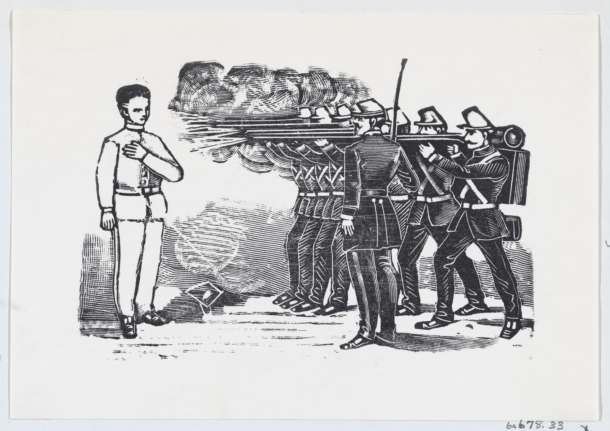Old illustration of firing squad